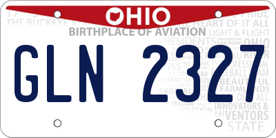 OH license plate GLN2327