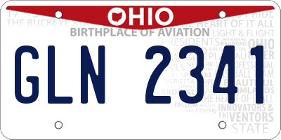 OH license plate GLN2341