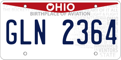 OH license plate GLN2364