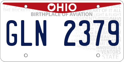 OH license plate GLN2379