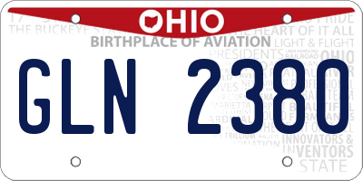 OH license plate GLN2380