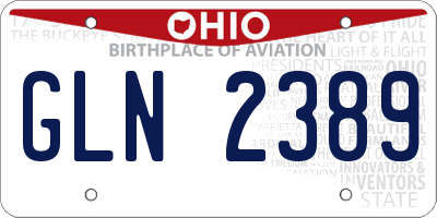 OH license plate GLN2389