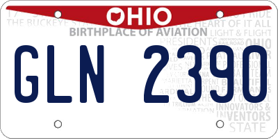 OH license plate GLN2390