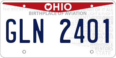 OH license plate GLN2401