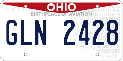 OH license plate GLN2428