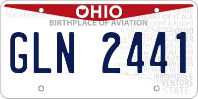 OH license plate GLN2441