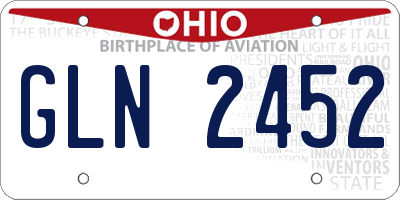 OH license plate GLN2452