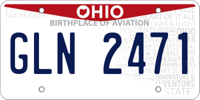 OH license plate GLN2471