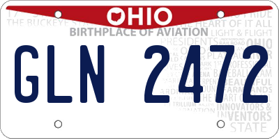 OH license plate GLN2472