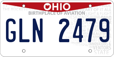 OH license plate GLN2479