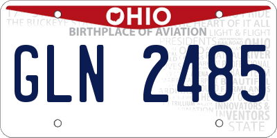 OH license plate GLN2485