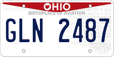 OH license plate GLN2487