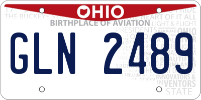 OH license plate GLN2489