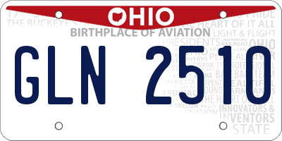 OH license plate GLN2510