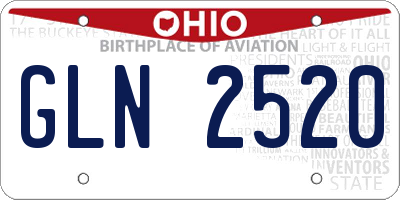 OH license plate GLN2520