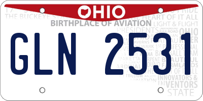 OH license plate GLN2531