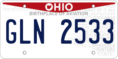 OH license plate GLN2533