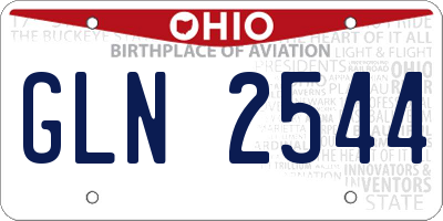 OH license plate GLN2544