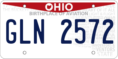 OH license plate GLN2572