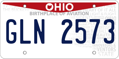 OH license plate GLN2573
