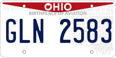 OH license plate GLN2583