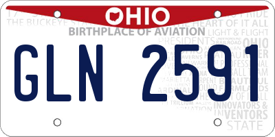 OH license plate GLN2591