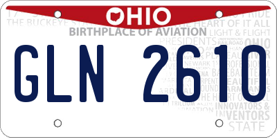 OH license plate GLN2610