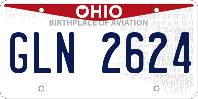 OH license plate GLN2624