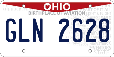 OH license plate GLN2628
