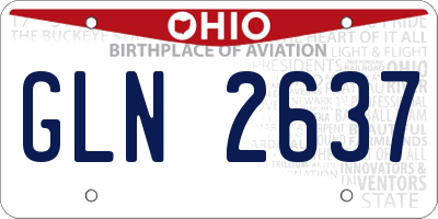 OH license plate GLN2637