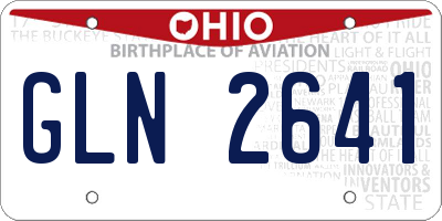 OH license plate GLN2641