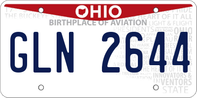 OH license plate GLN2644