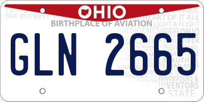 OH license plate GLN2665