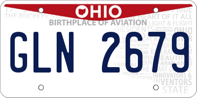 OH license plate GLN2679
