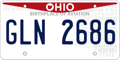 OH license plate GLN2686
