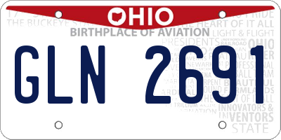 OH license plate GLN2691