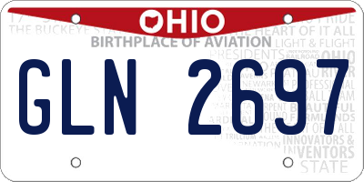 OH license plate GLN2697