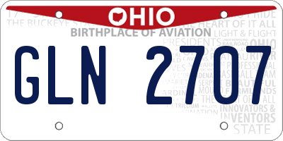 OH license plate GLN2707