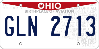 OH license plate GLN2713