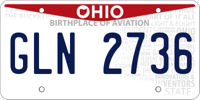 OH license plate GLN2736