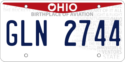 OH license plate GLN2744