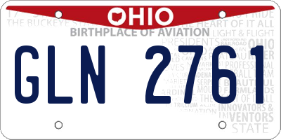OH license plate GLN2761