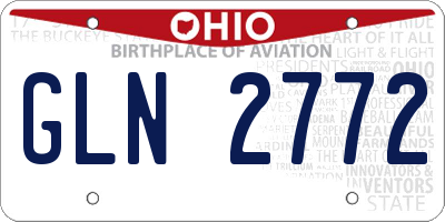 OH license plate GLN2772