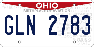 OH license plate GLN2783