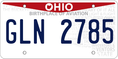 OH license plate GLN2785