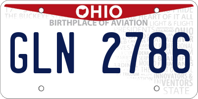OH license plate GLN2786