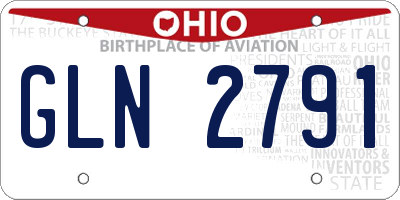 OH license plate GLN2791
