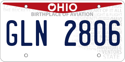 OH license plate GLN2806