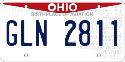 OH license plate GLN2811