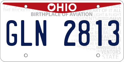 OH license plate GLN2813